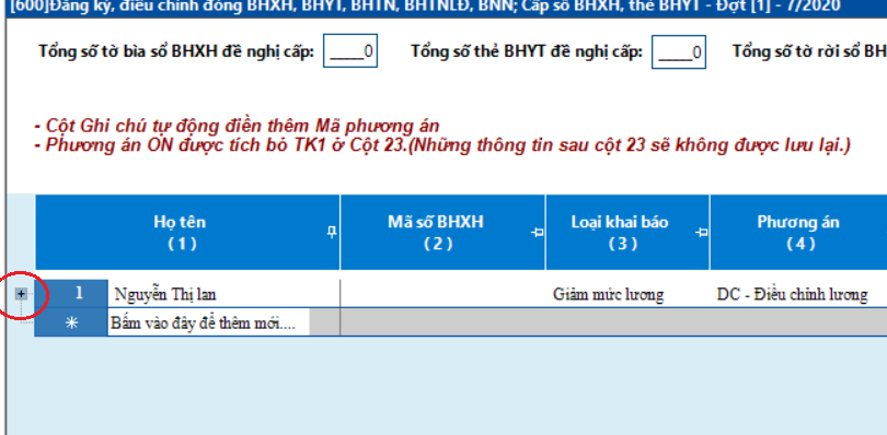 Thiếu phụ lục khi chưa có mã BHXH